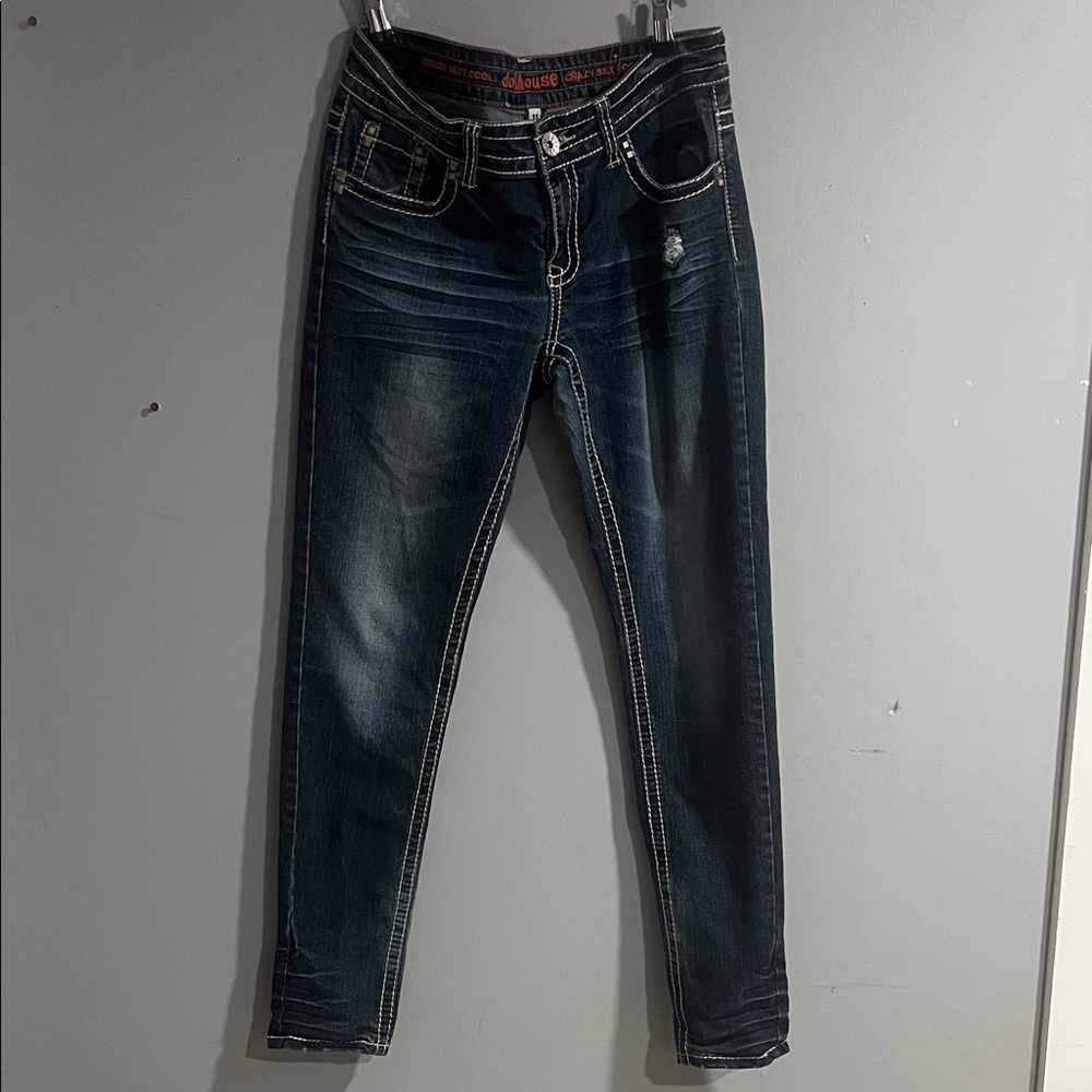 Woman’s Dollhouse Dark Blue Skinny Jeans 11